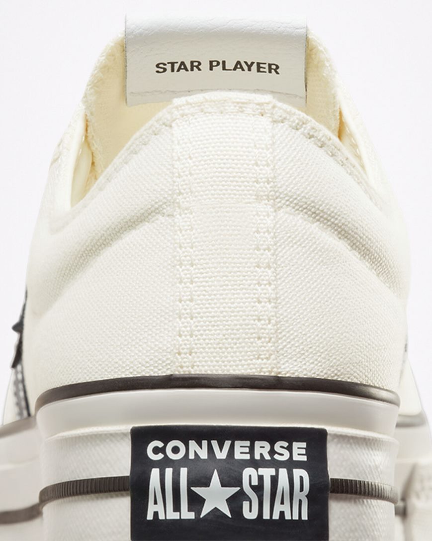 Zapatillas Bajas Converse Star Player 76 Hombre Blancas Negras | PE LW580P